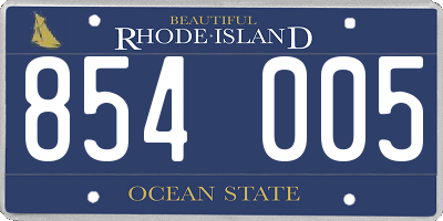 RI license plate 854005
