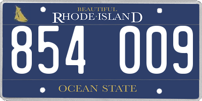 RI license plate 854009