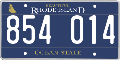 RI license plate 854014