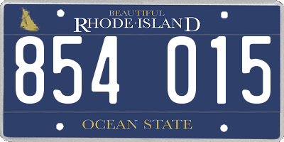 RI license plate 854015
