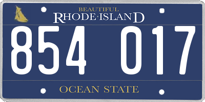 RI license plate 854017