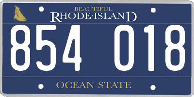 RI license plate 854018