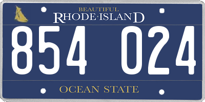 RI license plate 854024