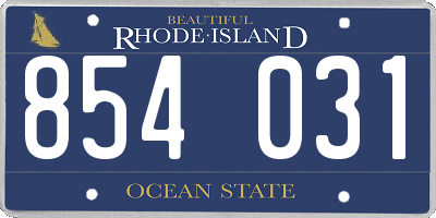 RI license plate 854031