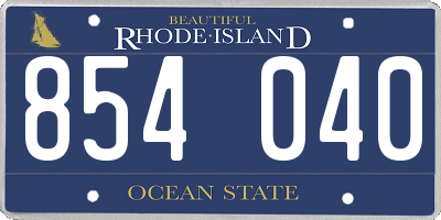 RI license plate 854040