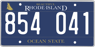 RI license plate 854041