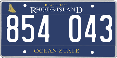 RI license plate 854043