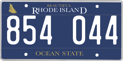 RI license plate 854044