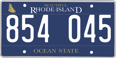 RI license plate 854045