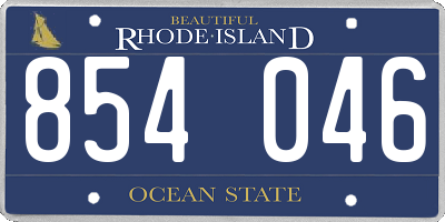 RI license plate 854046