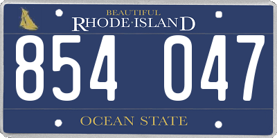 RI license plate 854047