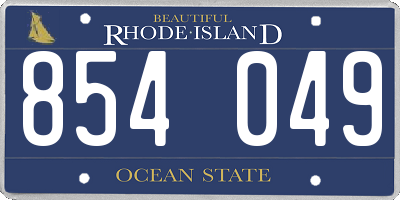 RI license plate 854049