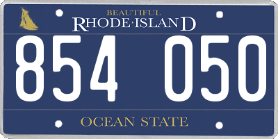 RI license plate 854050