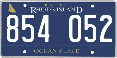 RI license plate 854052