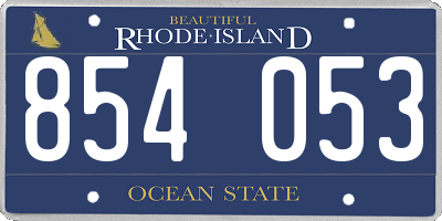 RI license plate 854053