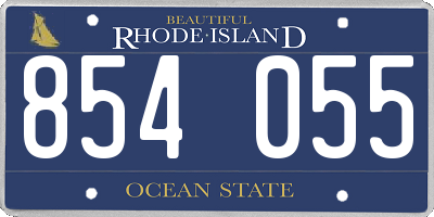 RI license plate 854055