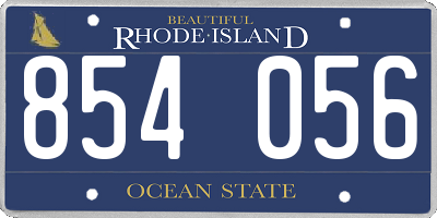 RI license plate 854056