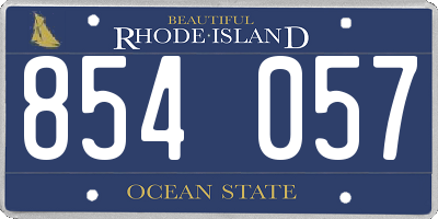 RI license plate 854057