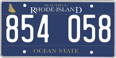 RI license plate 854058