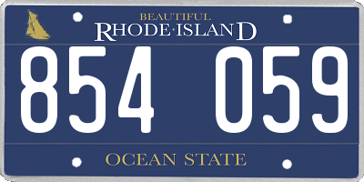 RI license plate 854059
