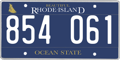 RI license plate 854061