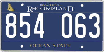 RI license plate 854063