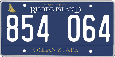 RI license plate 854064