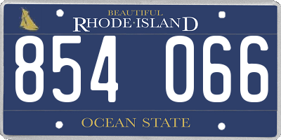 RI license plate 854066
