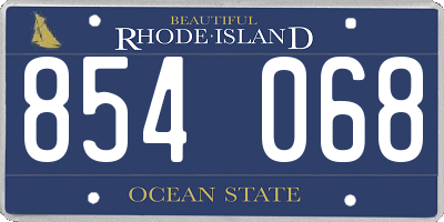 RI license plate 854068