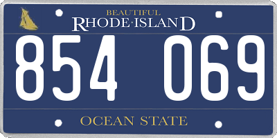 RI license plate 854069
