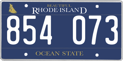 RI license plate 854073