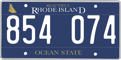 RI license plate 854074