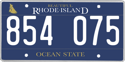 RI license plate 854075