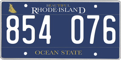 RI license plate 854076
