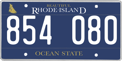 RI license plate 854080
