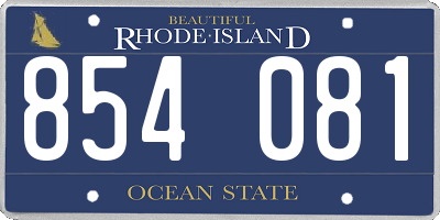 RI license plate 854081