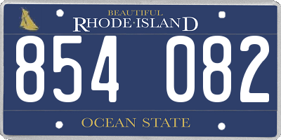 RI license plate 854082