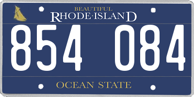 RI license plate 854084