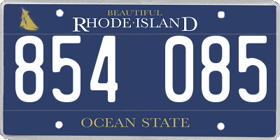 RI license plate 854085