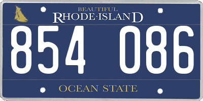 RI license plate 854086