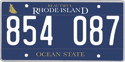 RI license plate 854087