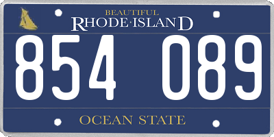 RI license plate 854089