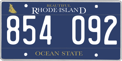 RI license plate 854092