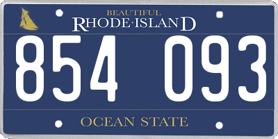 RI license plate 854093