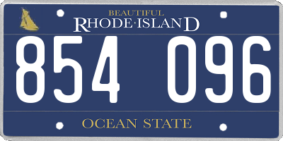 RI license plate 854096