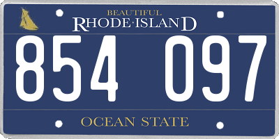 RI license plate 854097