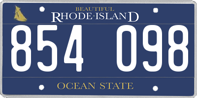 RI license plate 854098