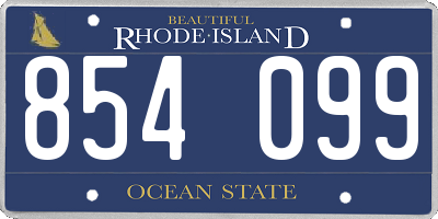 RI license plate 854099
