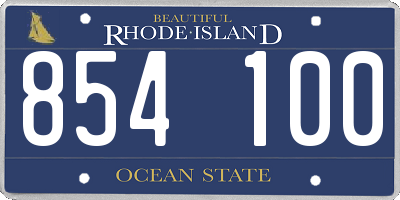 RI license plate 854100