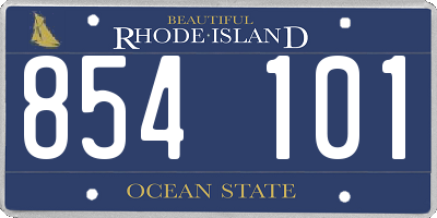 RI license plate 854101